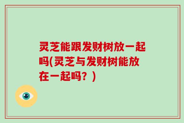 灵芝能跟发财树放一起吗(灵芝与发财树能放在一起吗？)