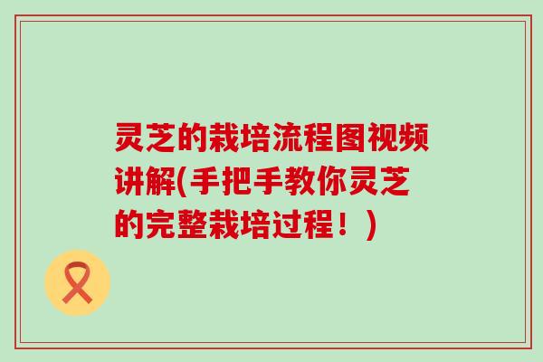 灵芝的栽培流程图视频讲解(手把手教你灵芝的完整栽培过程！)