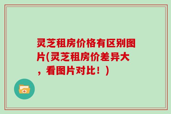 灵芝租房价格有区别图片(灵芝租房价差异大，看图片对比！)