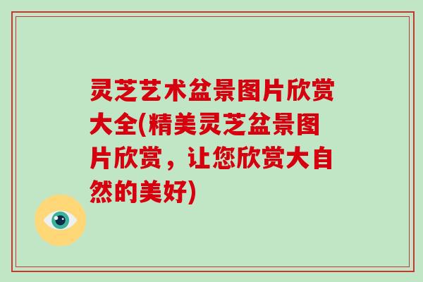 灵芝艺术盆景图片欣赏大全(精美灵芝盆景图片欣赏，让您欣赏大自然的美好)