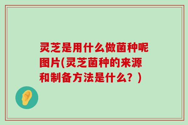 灵芝是用什么做菌种呢图片(灵芝菌种的来源和制备方法是什么？)