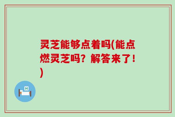 灵芝能够点着吗(能点燃灵芝吗？解答来了！)