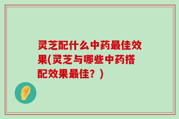 灵芝配什么佳效果(灵芝与哪些搭配效果佳？)