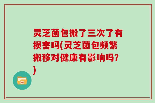 灵芝菌包搬了三次了有损害吗(灵芝菌包频繁搬移对健康有影响吗？)