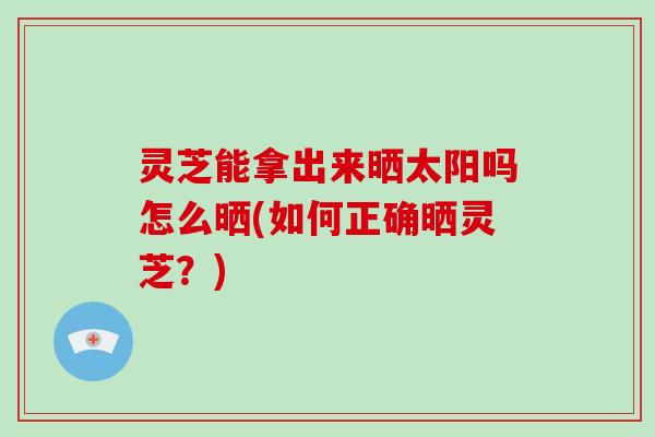 灵芝能拿出来晒太阳吗怎么晒(如何正确晒灵芝？)