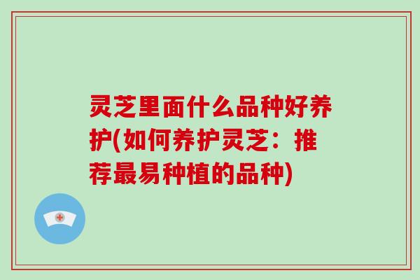 灵芝里面什么品种好养护(如何养护灵芝：推荐易种植的品种)