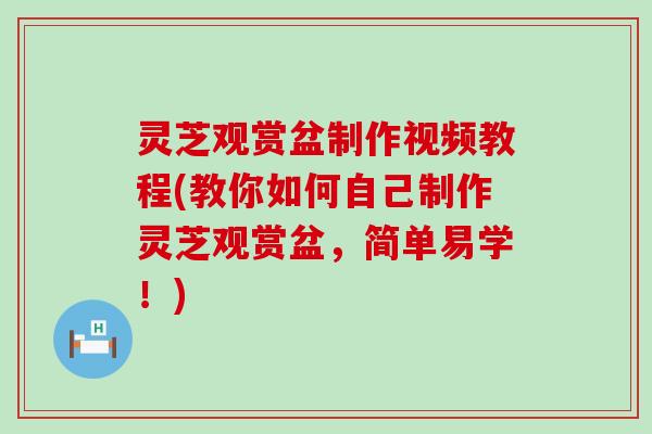 灵芝观赏盆制作视频教程(教你如何自己制作灵芝观赏盆，简单易学！)