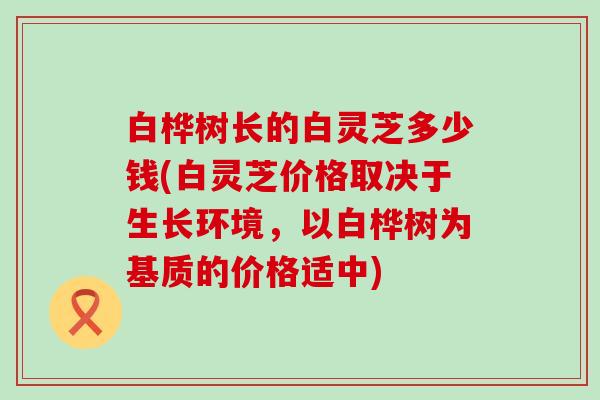 白桦树长的白灵芝多少钱(白灵芝价格取决于生长环境，以白桦树为基质的价格适中)