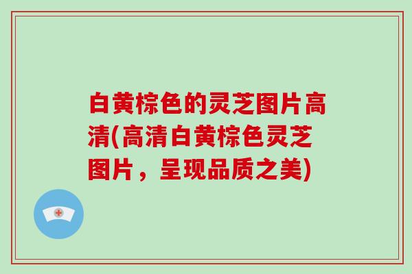 白黄棕色的灵芝图片高清(高清白黄棕色灵芝图片，呈现品质之美)