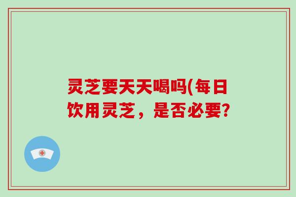 灵芝要天天喝吗(每日饮用灵芝，是否必要？