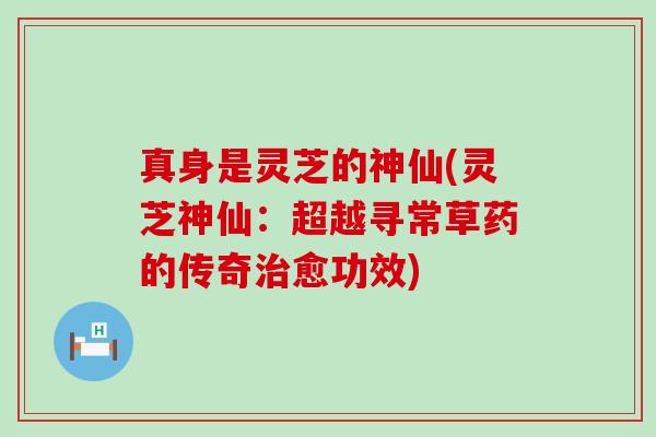 真身是灵芝的神仙(灵芝神仙：超越寻常草药的传奇愈功效)