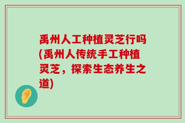 禹州人工种植灵芝行吗(禹州人传统手工种植灵芝，探索生态养生之道)