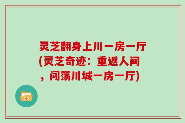 灵芝翻身上川一房一厅(灵芝奇迹：重返人间，闯荡川城一房一厅)