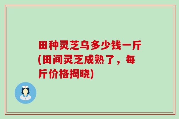 田种灵芝乌多少钱一斤(田间灵芝成熟了，每斤价格揭晓)