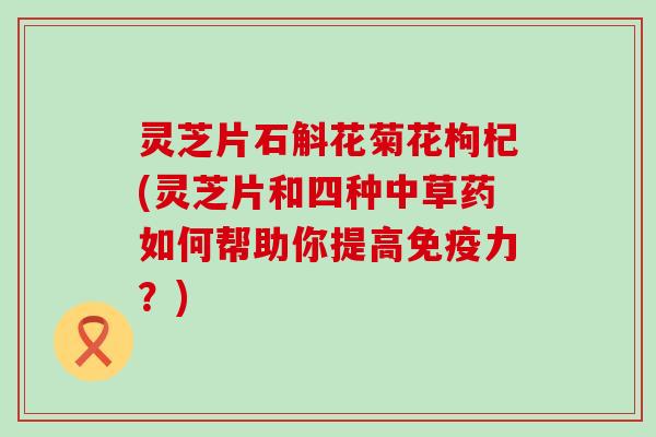 灵芝片石斛花菊花枸杞(灵芝片和四种中草药如何帮助你提高免疫力？)