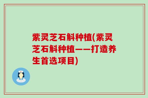 紫灵芝石斛种植(紫灵芝石斛种植——打造养生首选项目)