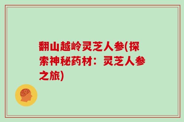 翻山越岭灵芝人参(探索神秘药材：灵芝人参之旅)