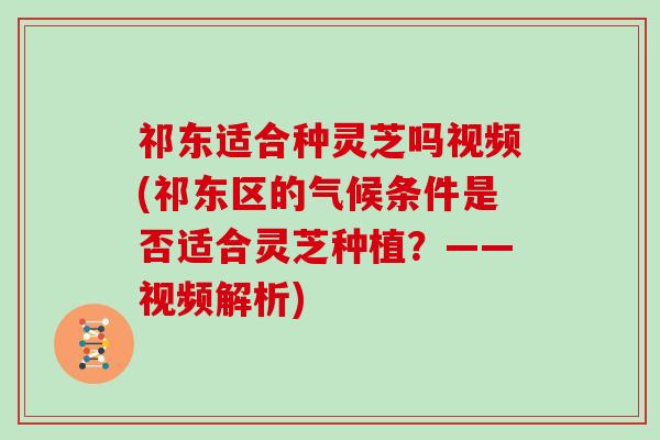 祁东适合种灵芝吗视频(祁东区的气候条件是否适合灵芝种植？——视频解析)