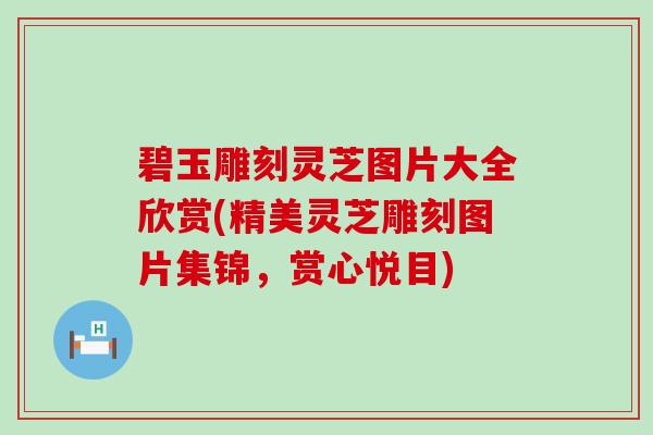 碧玉雕刻灵芝图片大全欣赏(精美灵芝雕刻图片集锦，赏心悦目)