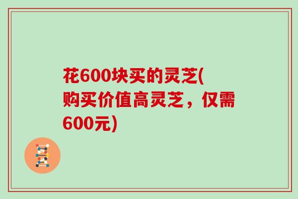 花600块买的灵芝(购买价值高灵芝，仅需600元)