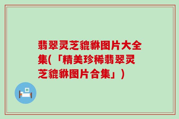 翡翠灵芝貔貅图片大全集(「精美珍稀翡翠灵芝貔貅图片合集」)