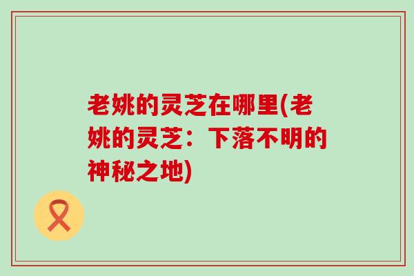 老姚的灵芝在哪里(老姚的灵芝：下落不明的神秘之地)