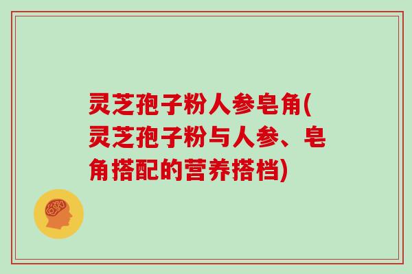 灵芝孢子粉人参皂角(灵芝孢子粉与人参、皂角搭配的营养搭档)