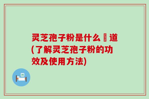 灵芝孢子粉是什么咮道(了解灵芝孢子粉的功效及使用方法)