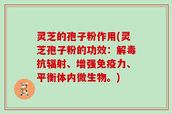 灵芝的孢子粉作用(灵芝孢子粉的功效：抗、增强免疫力、平衡体内微生物。)