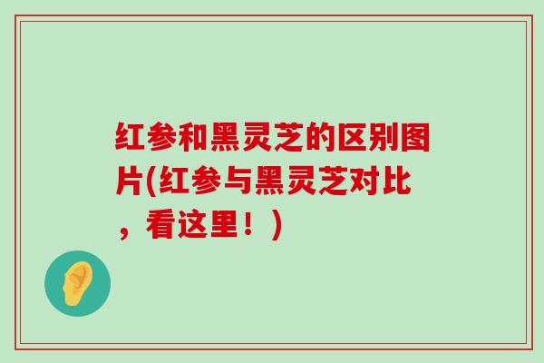 红参和黑灵芝的区别图片(红参与黑灵芝对比，看这里！)