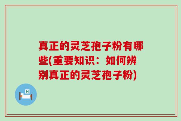 真正的灵芝孢子粉有哪些(重要知识：如何辨别真正的灵芝孢子粉)