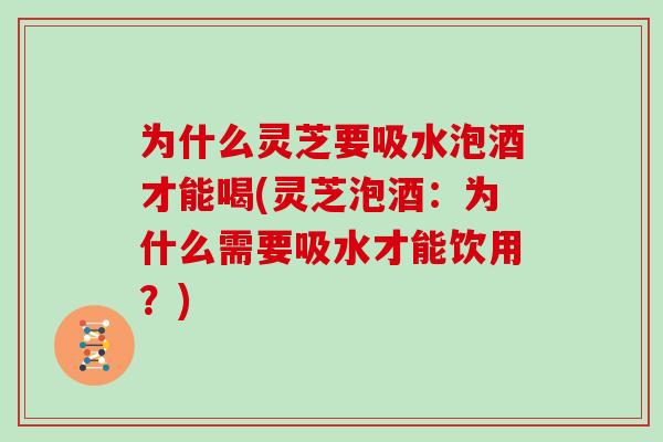 为什么灵芝要吸水泡酒才能喝(灵芝泡酒：为什么需要吸水才能饮用？)