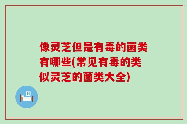 像灵芝但是有毒的菌类有哪些(常见有毒的类似灵芝的菌类大全)