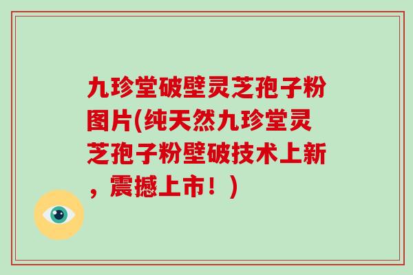 九珍堂破壁灵芝孢子粉图片(纯天然九珍堂灵芝孢子粉壁破技术上新，震撼上市！)