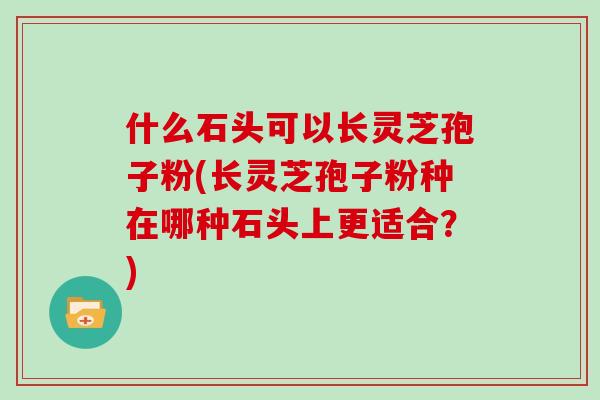 什么石头可以长灵芝孢子粉(长灵芝孢子粉种在哪种石头上更适合？)