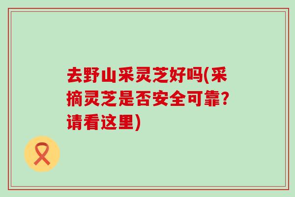 去野山采灵芝好吗(采摘灵芝是否安全可靠？请看这里)