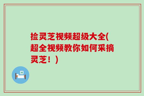 捡灵芝视频超级大全(超全视频教你如何采摘灵芝！)