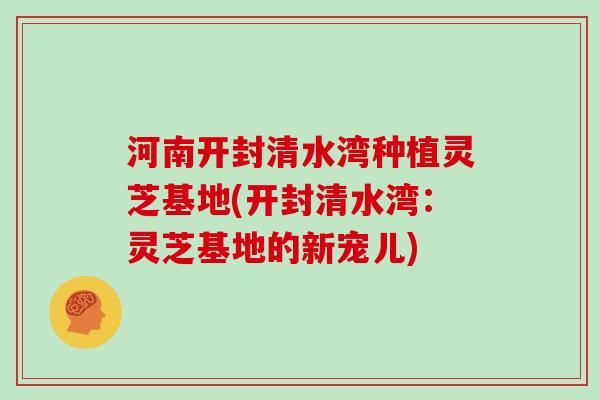 河南开封清水湾种植灵芝基地(开封清水湾：灵芝基地的新宠儿)