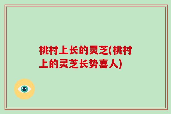 桃村上长的灵芝(桃村上的灵芝长势喜人)