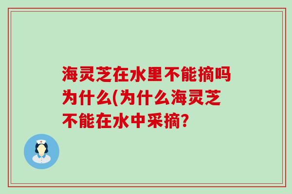 海灵芝在水里不能摘吗为什么(为什么海灵芝不能在水中采摘？