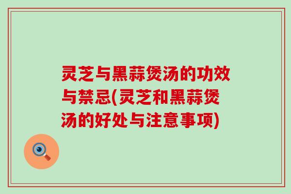 灵芝与黑蒜煲汤的功效与禁忌(灵芝和黑蒜煲汤的好处与注意事项)