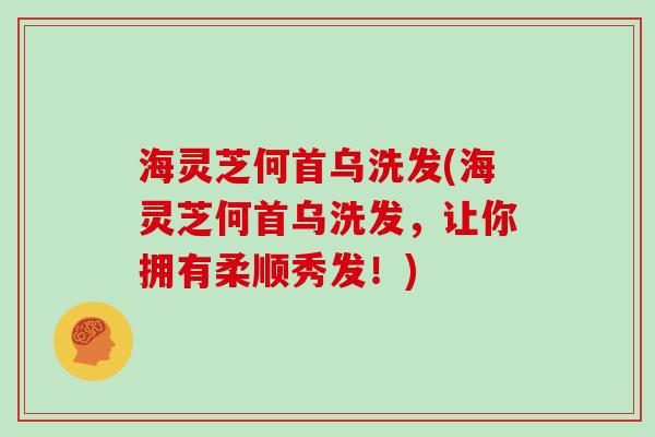 海灵芝何首乌洗发(海灵芝何首乌洗发，让你拥有柔顺秀发！)