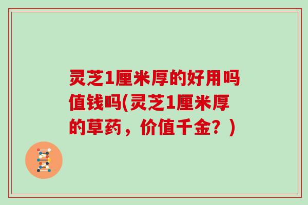 灵芝1厘米厚的好用吗值钱吗(灵芝1厘米厚的草药，价值千金？)