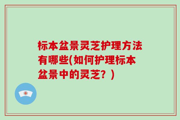 标本盆景灵芝护理方法有哪些(如何护理标本盆景中的灵芝？)