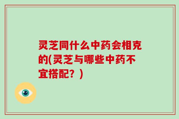 灵芝同什么会相克的(灵芝与哪些不宜搭配？)