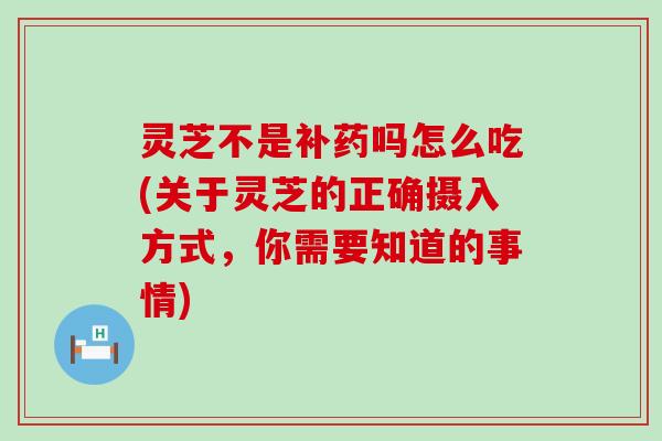 灵芝不是补药吗怎么吃(关于灵芝的正确摄入方式，你需要知道的事情)