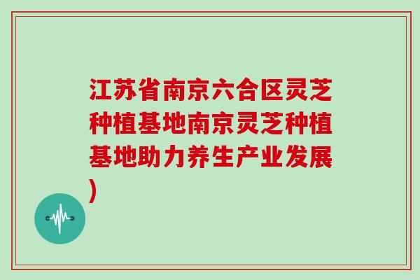 江苏省南京六合区灵芝种植基地南京灵芝种植基地助力养生产业发展)