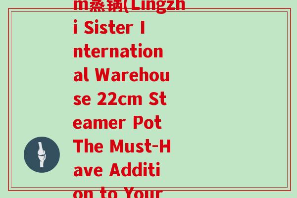 灵芝姐姐国际仓22cm蒸锅(Lingzhi Sister International Warehouse 22cm Steamer Pot The Must-Have Addition to Your Kitchen)