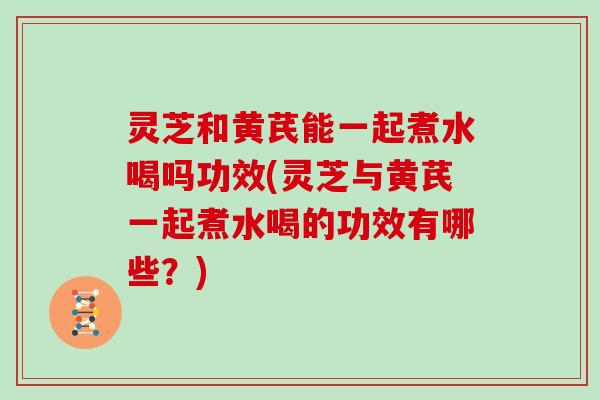 灵芝和黄芪能一起煮水喝吗功效(灵芝与黄芪一起煮水喝的功效有哪些？)