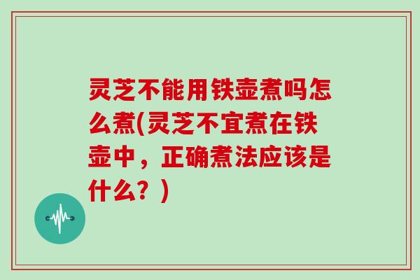 灵芝不能用铁壶煮吗怎么煮(灵芝不宜煮在铁壶中，正确煮法应该是什么？)